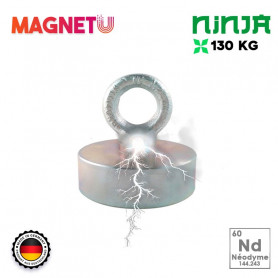 Magnetpro Aimant en néodyme ultra puissant 420 kg Idéal pour la pêche  magnétique Ø 90 mm avec œillet en néodyme : : Commerce, Industrie  et Science