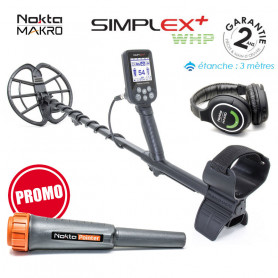 Détecteur Nokta Makro Simplex+ avec casque sans fil WHP