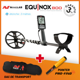 Minelab Equinox 800 + Pro-Find 20 et sac