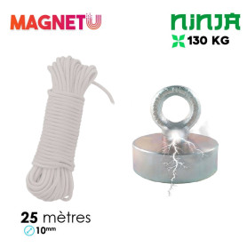 Pack corde 25m/10mm + aimant 130 kg