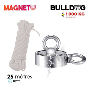 Aimant de pêche, diamètre 48mm 160kg (80kg par côté) extrêmement