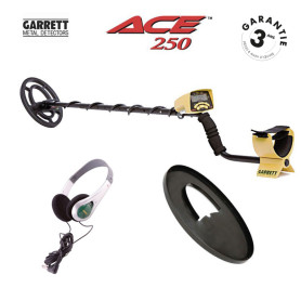 Détecteur Garrett Ace 250 + Protège disque + Casque