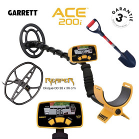 Pack trésor en forêt Garrett Ace 200i + disque Reaper + pelle Spear&Jackson