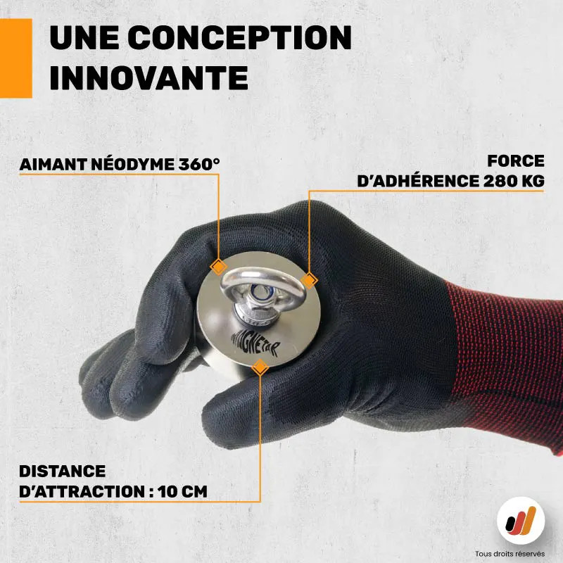 Aimant néodyme 360° Magnetar Easy 280 kg