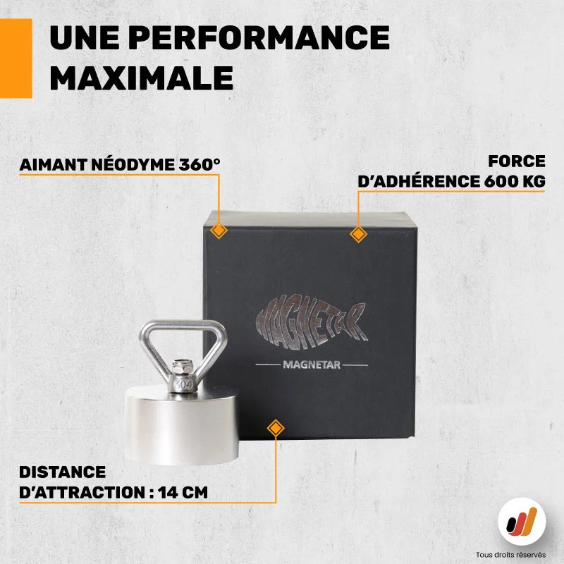 Aimant néodyme 360° Magnetar Hardcore 600 kg