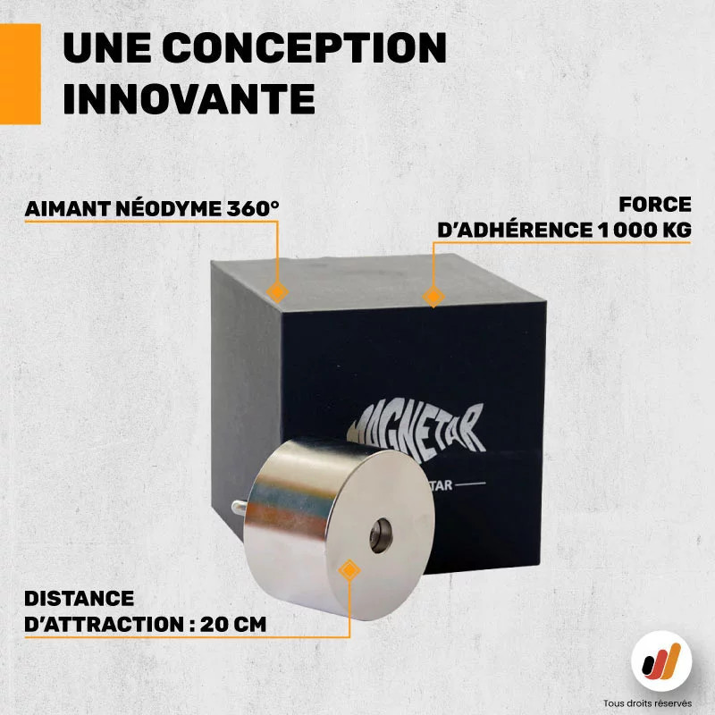 Aimant néodyme 360° Magnetar 1000 kg