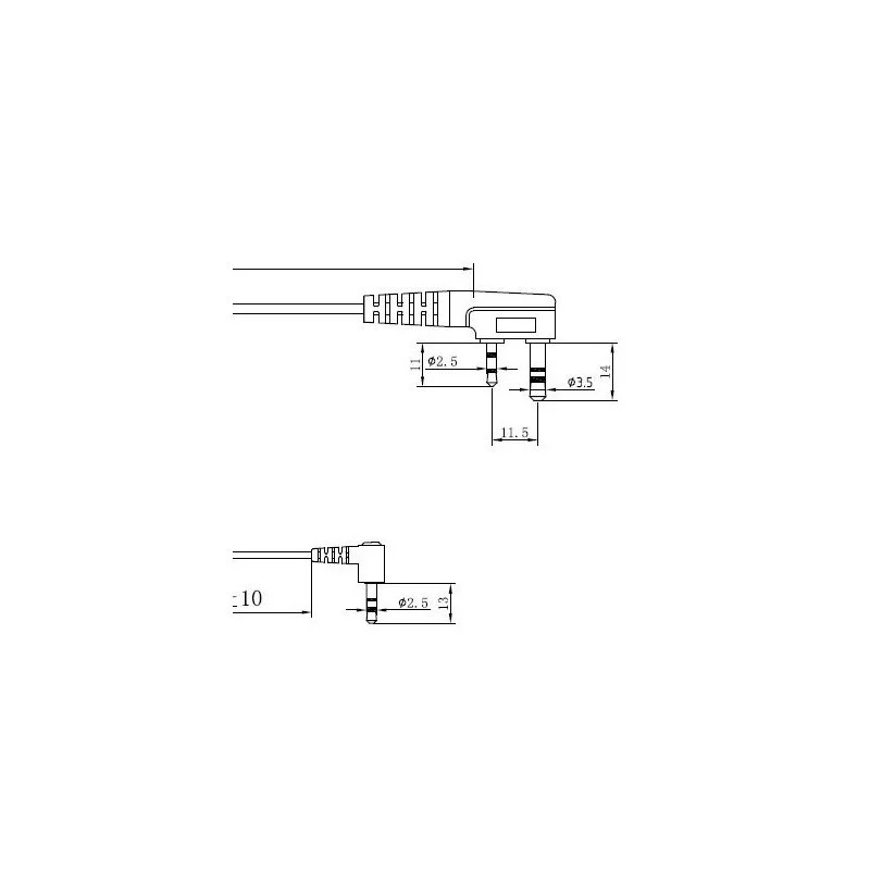 Câble micro pour casque/talkie walkie 3.5 mono