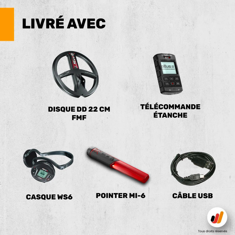 Détecteur de métaux XP Deus 2 FMF 22 RC WS6 MI-6