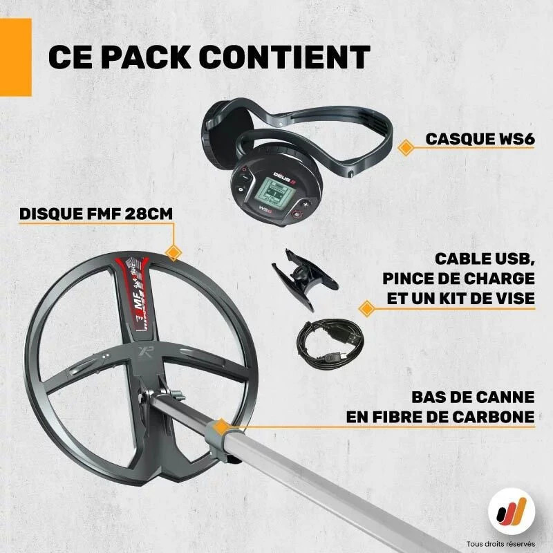Pack conversion détecteur de métaux XP Déus 2 28FMF WS6 Master