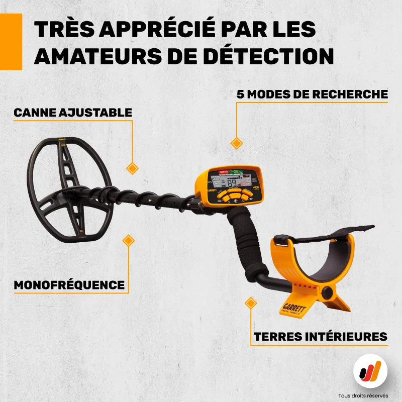 Garrett Ace 400i + Pro Pointer AT - fiche technique