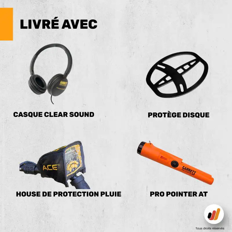 Garrett Ace 400i + Pro Pointer AT - fiche technique