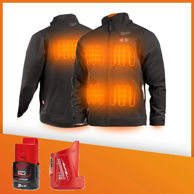 Blouson chauffant noir M12 Milwaukee avec batterie 3Ah et chargeur