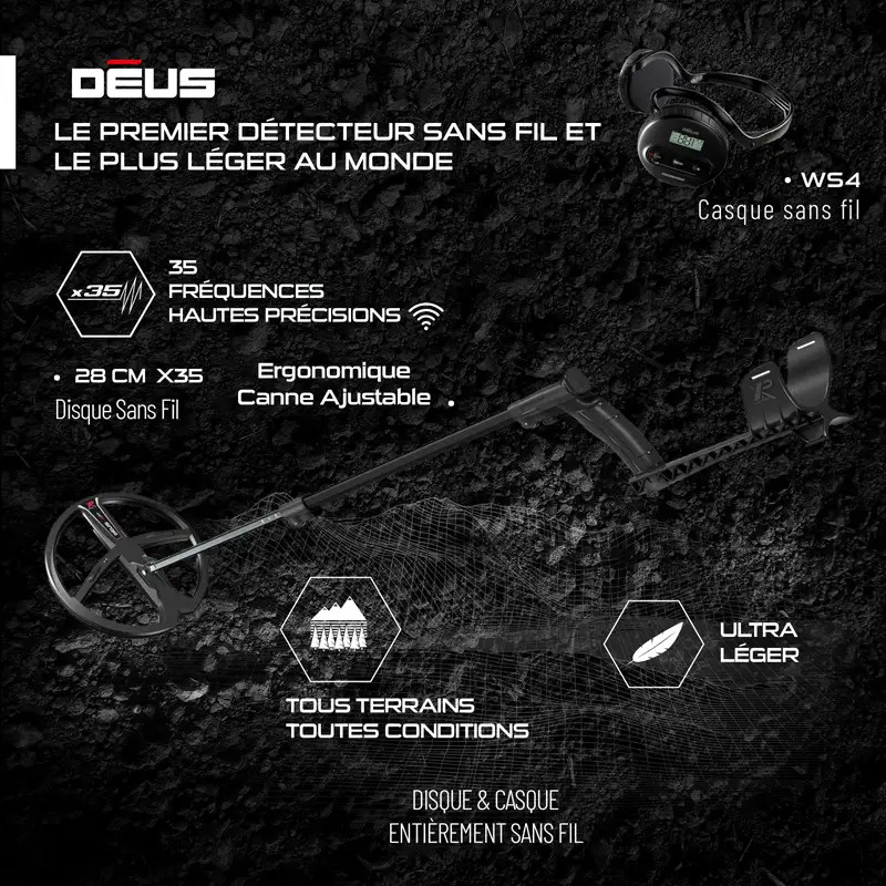 Détecteur XP Deus 28 X35 WS4 Master - Detecteurs.fr