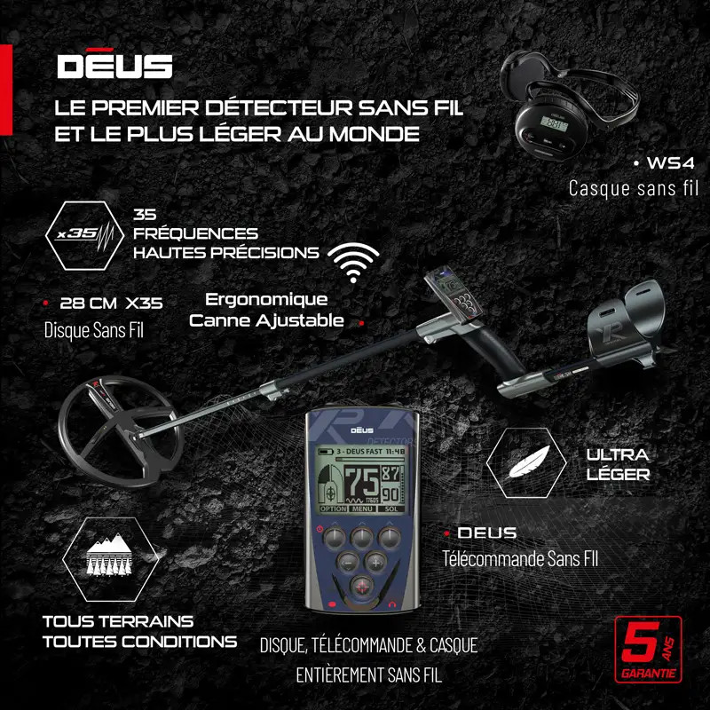XP Deus 28cm X35 RC WS4 + disque 22 HF - pack 2 disques
