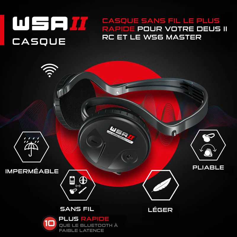 Casque sans fil WSA II pour XP Déus 2 FMF