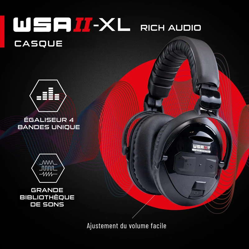 Casque sans fil WSA II XL pour XP Deus 2 FMF