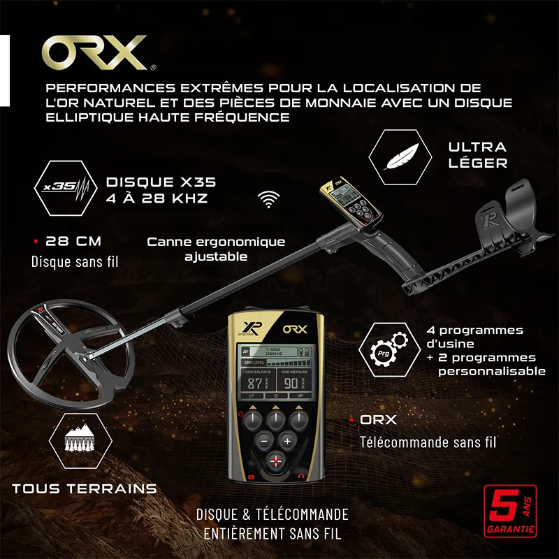 Détecteur XP ORX X35 28 cm + casque filaire XP + pointer XP Mi-6