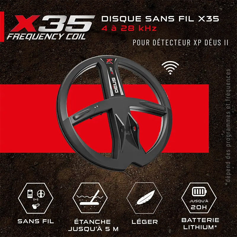 Détecteur XP ORX disque X35 22 centimètres et casque WSA