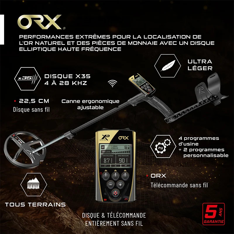 Détecteur XP ORX disque X35 22 centimètres et casque WSA