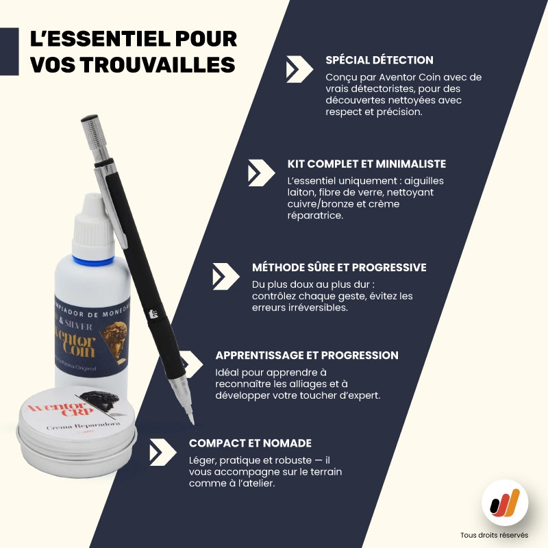 Kit nettoyage Aventor Coin | Entretenez vos trouvailles métal