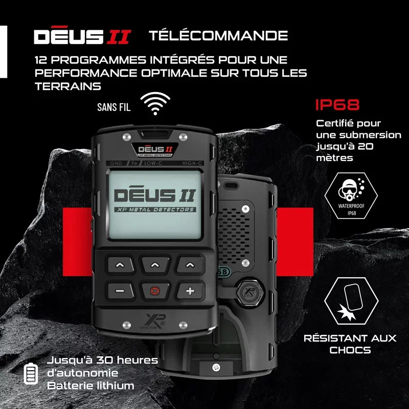 XP Déus 2 FMF RC 34x28 cm – Détecteur de métaux professionnel sans fil