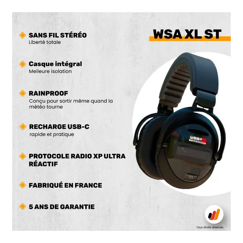 Casque XP WSA XL ST : sans fil intégral Déus 2 | Detecteurs.fr