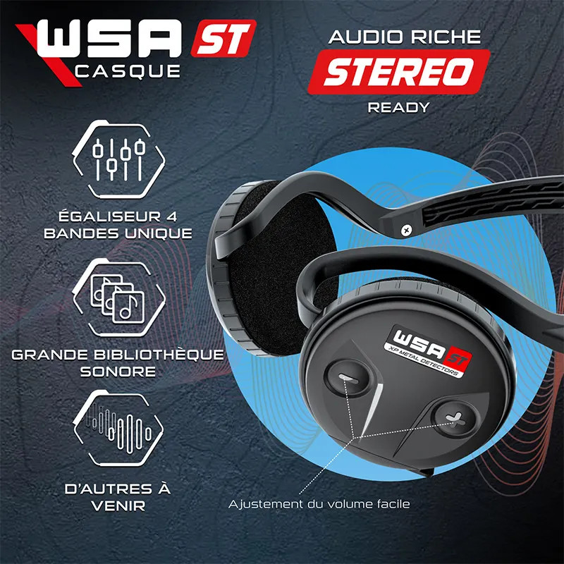 Casque XP WSA ST : sans fil stéréo Déus 2 | Detecteurs.fr