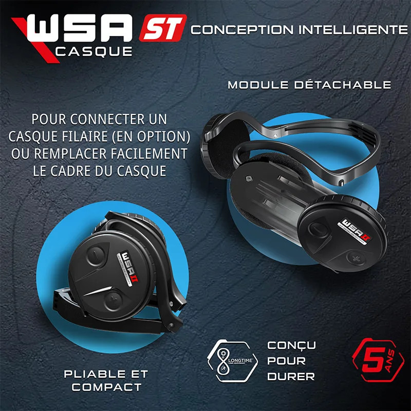 Casque XP WSA ST : sans fil stéréo Déus 2 | Detecteurs.fr