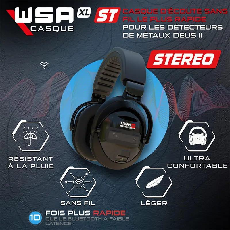 Casque XP WSA XL ST : sans fil intégral Déus 2 | Detecteurs.fr