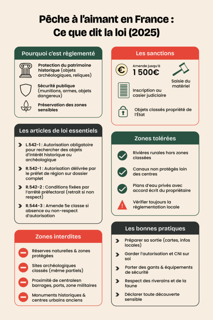 infographie loi pêche à l'aimant